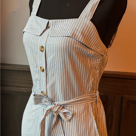 Monteau Los Angeles Striped blue and White Jumpsuit medium - Picture 7 of 10